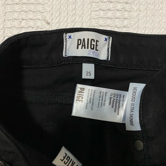 Paige Verdugo Ultra Skinny Women Black Size 25 Jeans - Picture 7 of 7